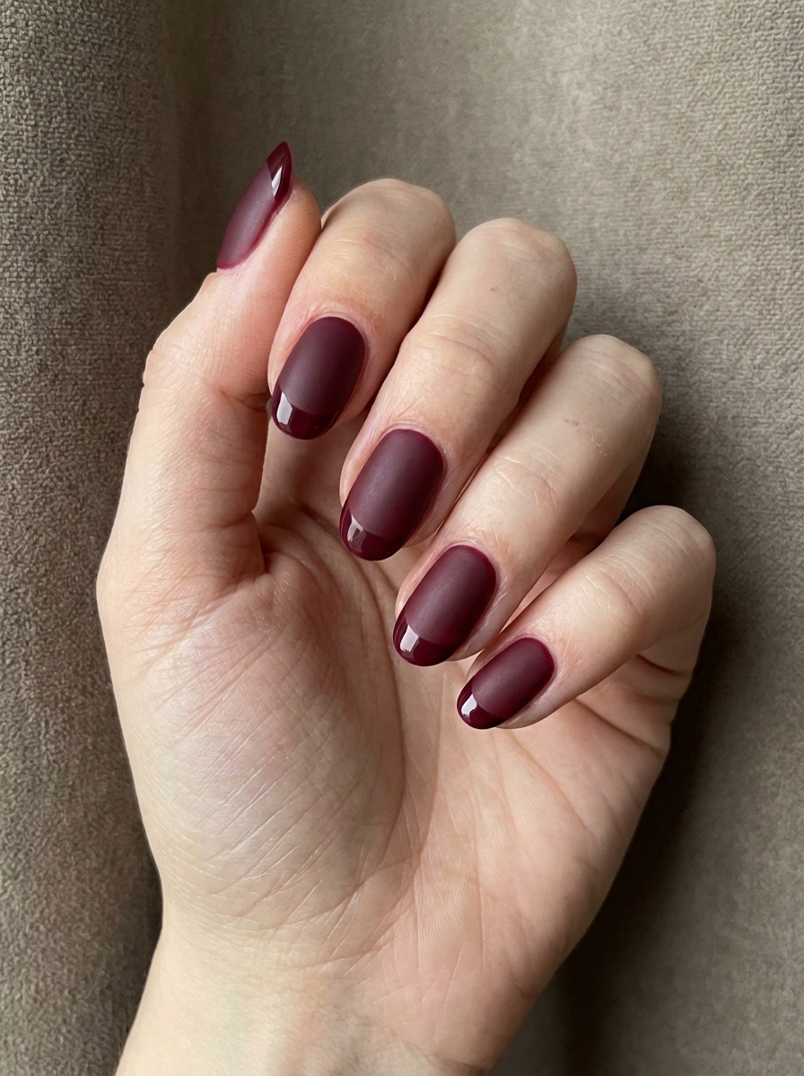 Matte & Glossy French als Matte Nägel Ideen Inspiration 2026